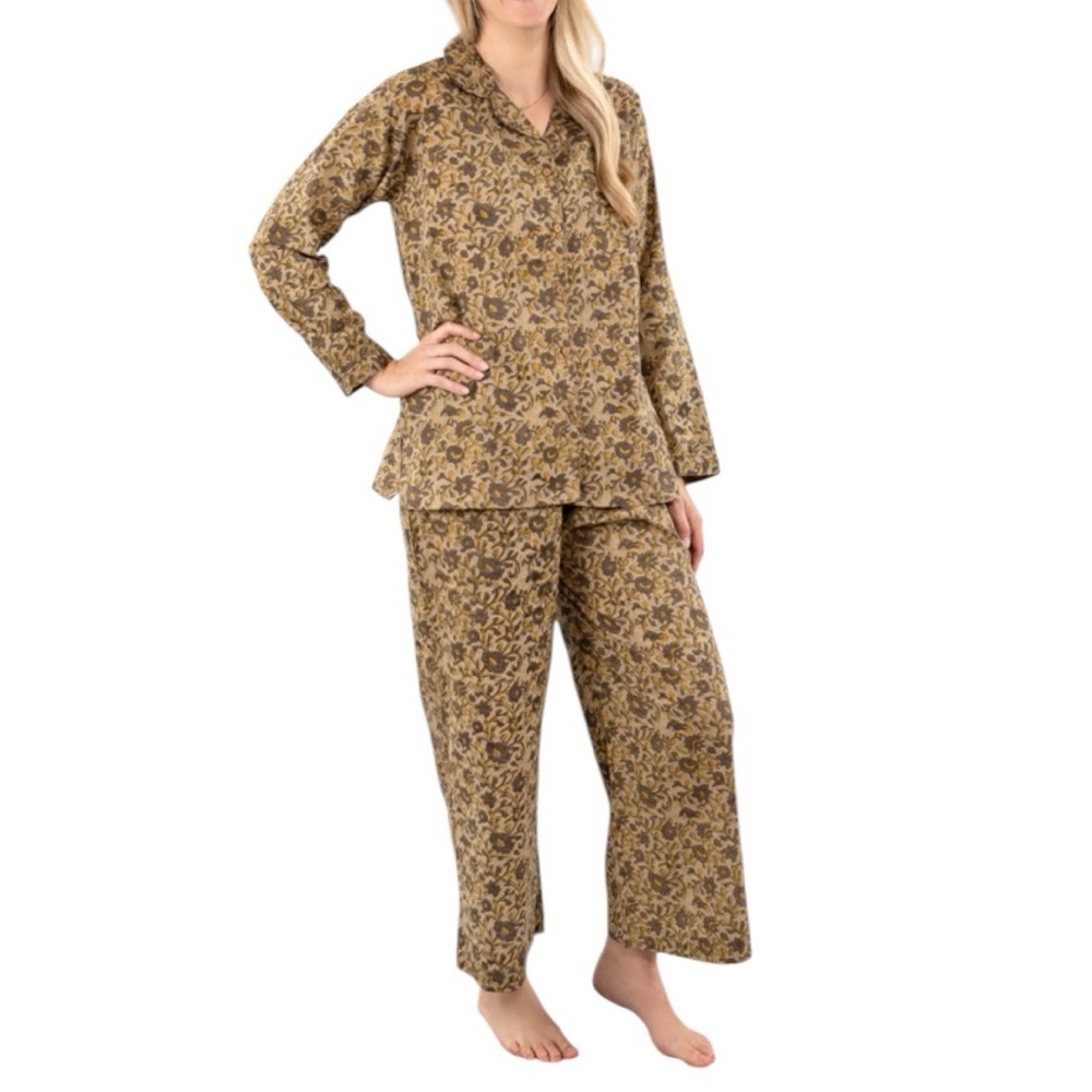 NWT Indaba Lakshmi Block Print Two‎ Piece Pajama Set Size S/M